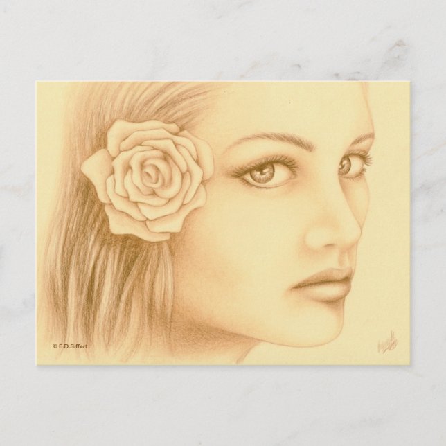 Sepia Woman Postkarte (Vorderseite)