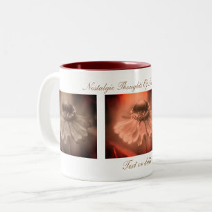 Sepia Zinnia Blume Einfachere Zeiten Inspiration Zweifarbige Tasse