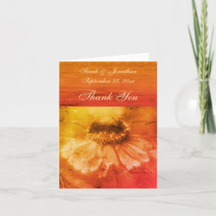 Sepia Zinnia Blume Wedding Dankeschön Karte