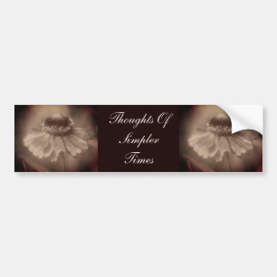 Sepia-Zinnienblume Einfachere Zeiten Autoaufkleber