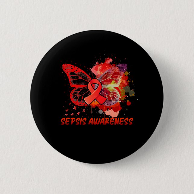 Sepsis Awareness Butterfly Button (Vorderseite)