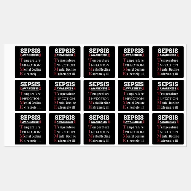 Sepsis Awareness T.I.M.E. Guide Etiketten (Blatt)