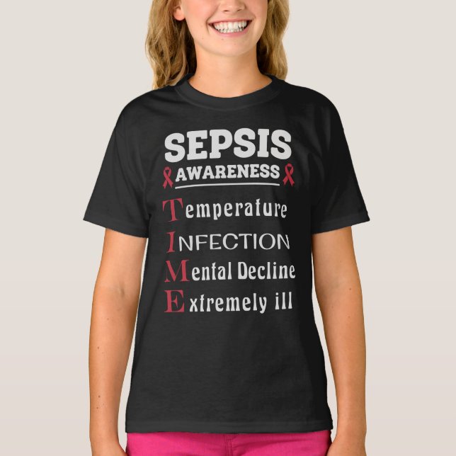 Sepsis Awareness T.I.M.E. Guide T-Shirt (Vorderseite)