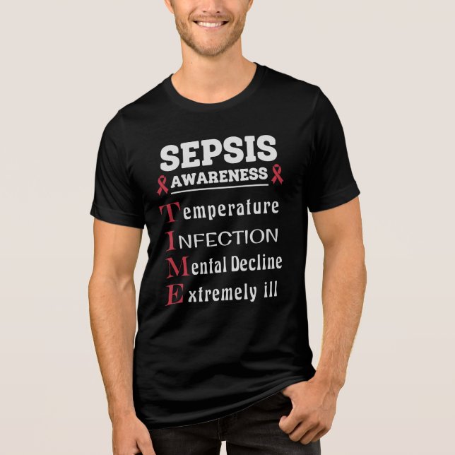 Sepsis Awareness T.I.M.E. Guide Tri-Blend Shirt (Vorderseite)