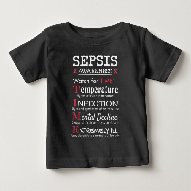 Sepsis Awareness Watch for TIME Guide Baby T-shirt (Vorderseite)