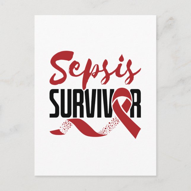 Sepsis Survivor Bewusstsein Postkarte (Vorderseite)