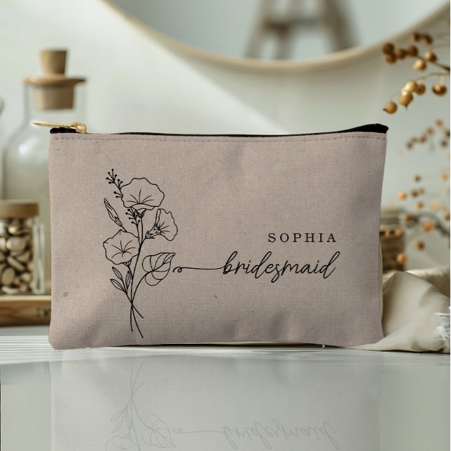 Sept Birth Month Blume Personalisiert Bridesmaid Zubehörtasche (Von Creator hochgeladen)
