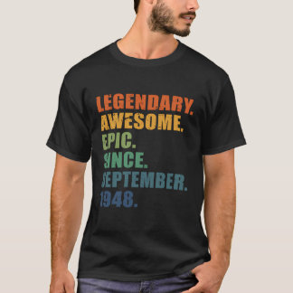 September 1948 75 Jahre Männer Frauen Jahrestag 75 T-Shirt