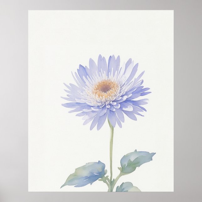 September Aster Birth Blume Poster (Vorne)