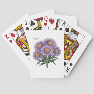 September Aster Birth Monat Custom Floral Art Spielkarten