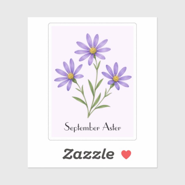 September-Aster-Blumen-Aufkleber Aufkleber (Blatt)