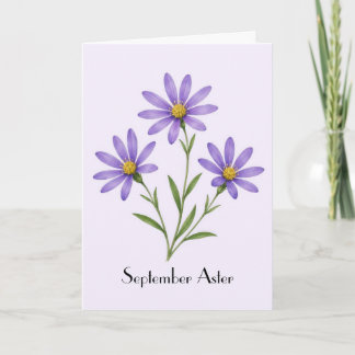 September-Aster-Blumen-Grußkarte Karte