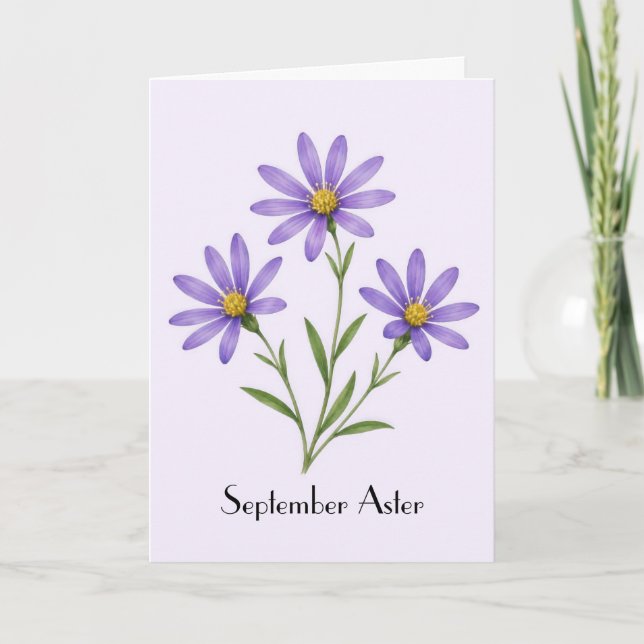 September-Aster-Blumen-Grußkarte Karte (Vorderseite)