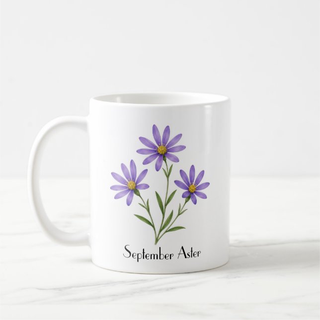 September-Aster-Blumen Kaffeetasse (Links)