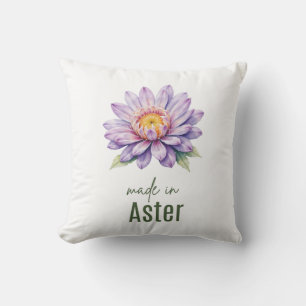 September Aster Geburtsblume Flache Dankeschön Kissen
