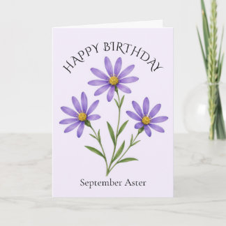 September Aster Geburtstag Karte