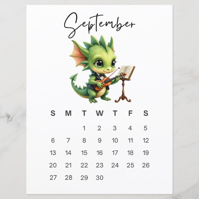 September Baby-Drache Kunstprint Gemütliche Fantas (Vorderseite)