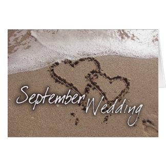 September-Bestimmungsort-Strand-Hochzeits-Karte