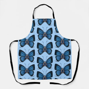 September Birth Blue Sapphire Butterfly Pattern Schürze