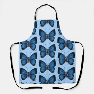 September Birth Blue Sapphire Butterfly Pattern Schürze