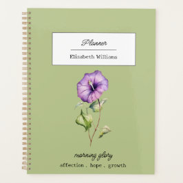 September Birth Flower Morning Glory Personalized Planer