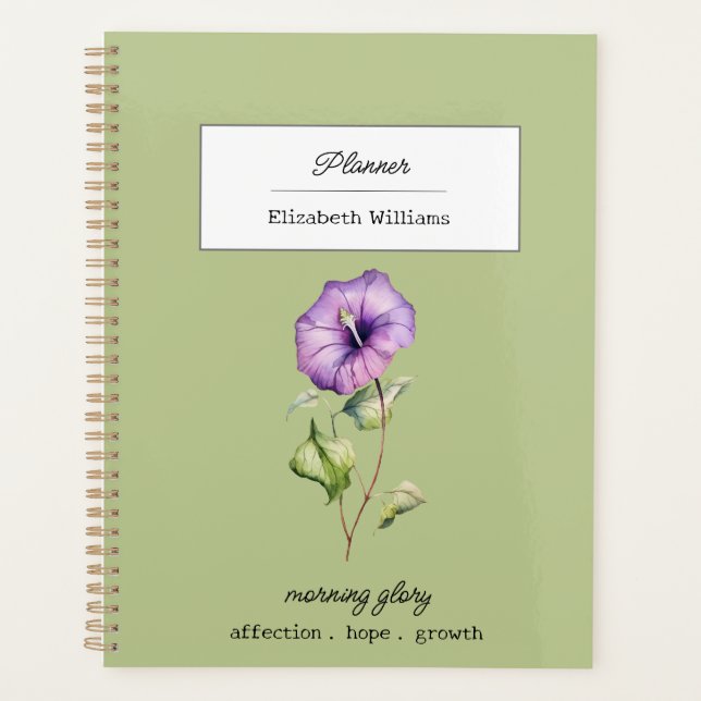 September Birth Flower Morning Glory Personalized  Planer (Vorderseite)