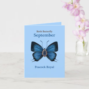 September Birth Gemstone Butterfly - Peacock Royal Karte