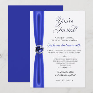 September Birthday Celebration - Blue Sapphire Einladung