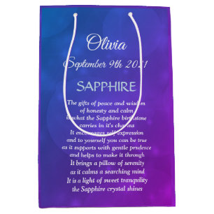 September Birthstone Sapphire Design Mittlere Geschenktüte