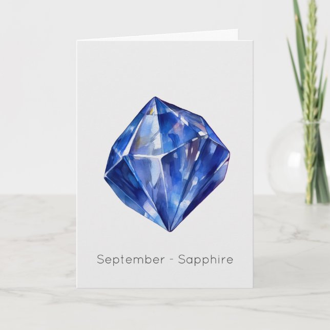 September Birthstone Sapphire Happy Birthday Card Karte (Vorderseite)