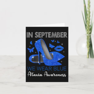 September Blaue High Heels tragen Ataxie-Bewusstse Karte