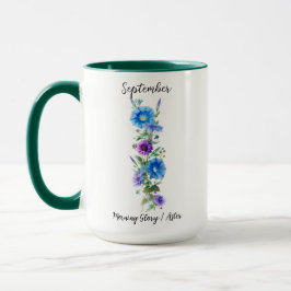 September Blume Morning Glory und Aster Tasse