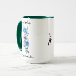 September Blume Morning Glory und Aster Tasse