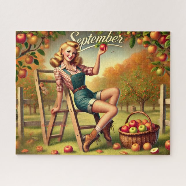 September Country Harvest Button-Up Puzzle (Horizontal)