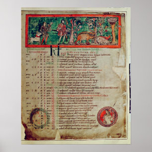 September: den Eber, von einem Kalender neigen Poster