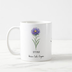September-Geburtsblumen-Tasse – Aster Kaffeetasse