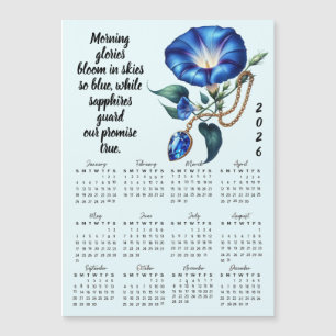 September Geburtsblumen- und Edelsteinkalender Magnetkarte