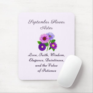 September Geburtsmonat Blume Aster Personalisiert Mousepad