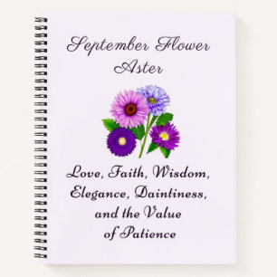 September Geburtsmonat Blume Aster Personalisiert Notizbuch