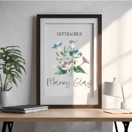 September Geburtsmonat Morning Glory Floral Poster