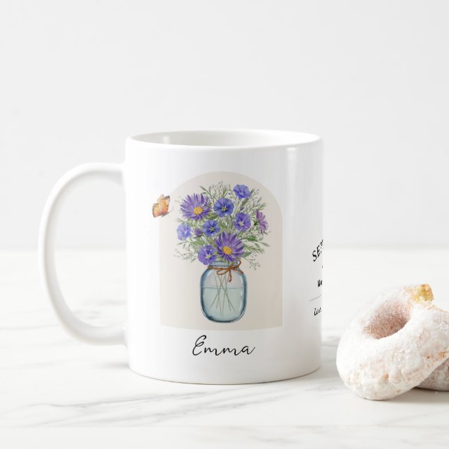 September-Geburtsmonats-Blumen-Tasse Kaffeetasse (Mit Donut)
