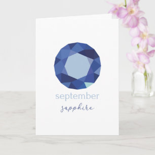 September Geburtsstein Saphir Karte
