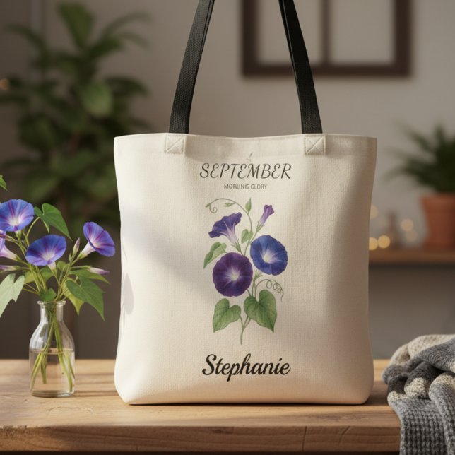 September Geburtstagsgeschenk Geburtsblume Prunkwi (September birth month flower morning glory birthday tote bag)