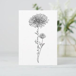September Geburtstagskarte der Blume, Aster Mitteilungskarte