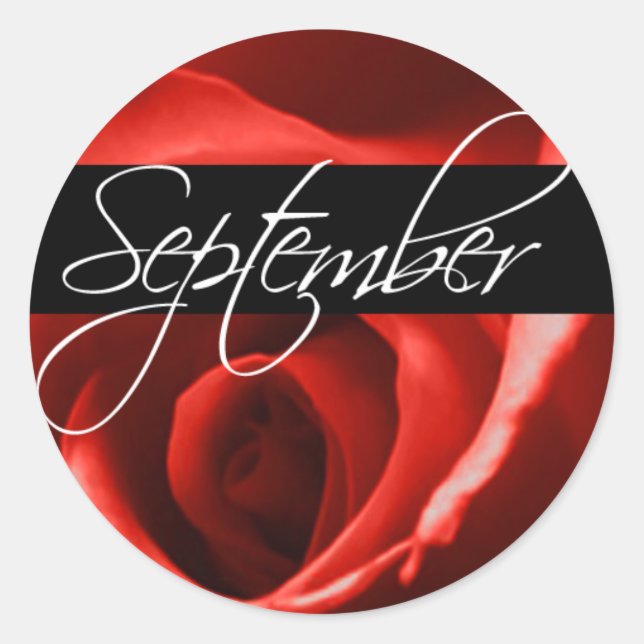 September - Hochzeit und Umschlag Aufkleber (Vorderseite)