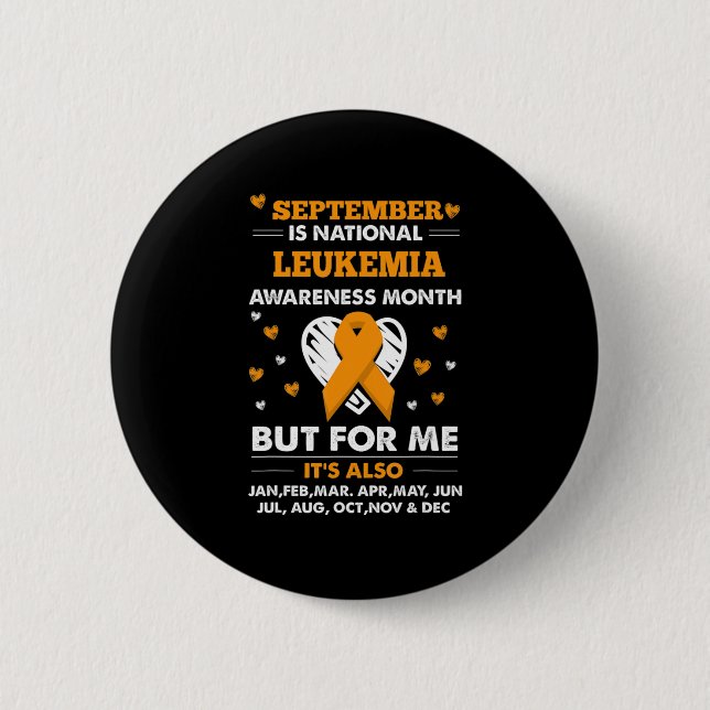 September ist Leukemia Awareness Montag Button (Vorderseite)