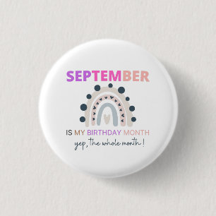 September ist mein Geburtstag Monat, 2021 Regenbog Button
