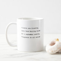 September Kaffeetyp Tasse Typografie poetische Bie