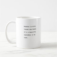 September Kaffeetyp Tasse Typografie poetische Wet