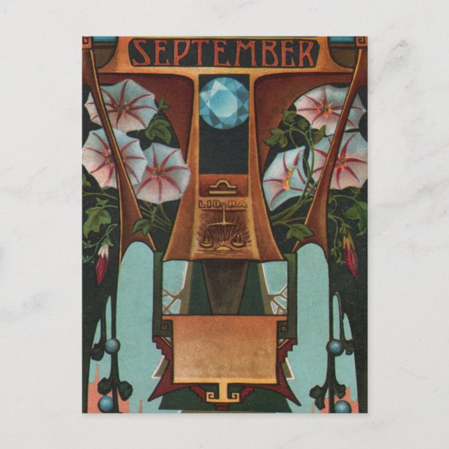 September - Libra Postkarte (Vorderseite)